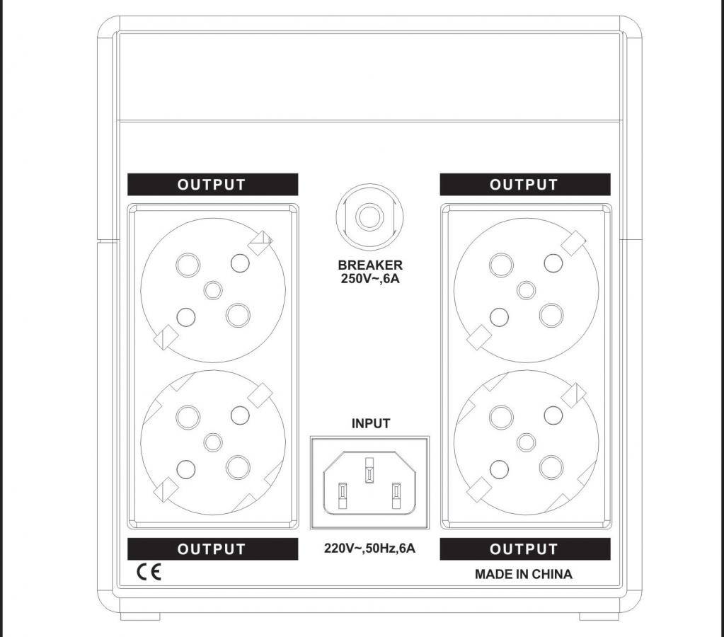 LAMTECH UPS WITH AVR 1500V ,CPU 2x12V9AH,4 SCHUKO SOCKET