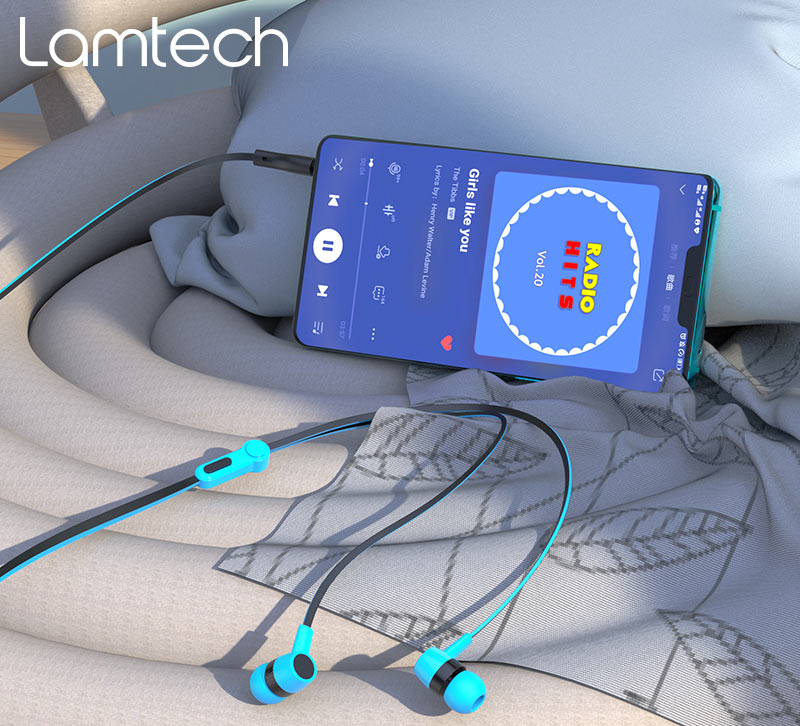 LAMTECH HANDSFREE WITH MIC 3,5MM JACK BLUE