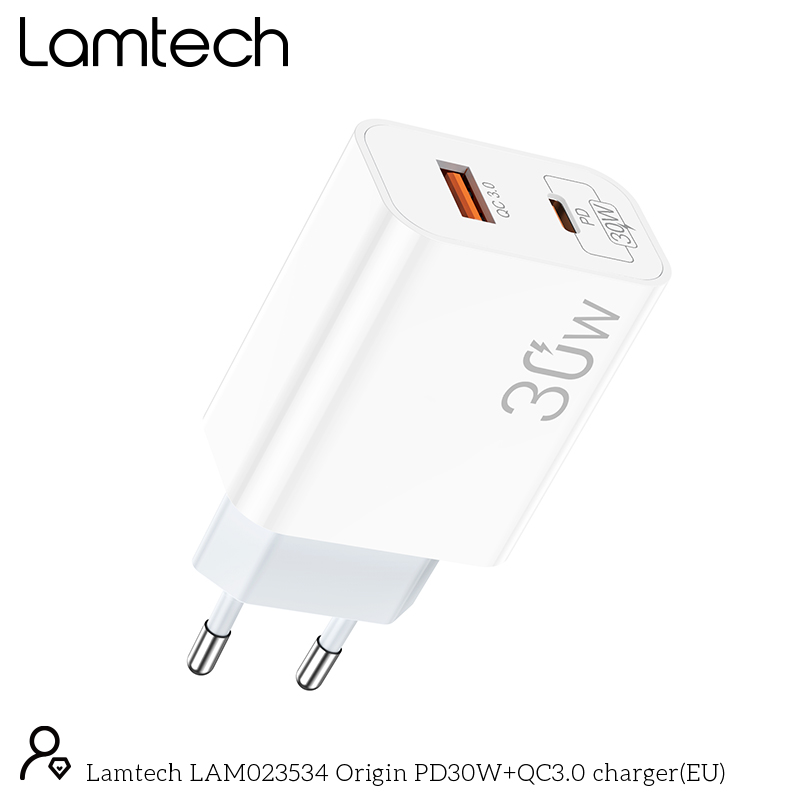 LAMTECH CHARGER USB QC3.0/TYPE-C 30W