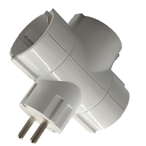 LAMTECH POWER SOCKET SPLITTER WITH 3 SCHUKO OUTLETS WHITE
