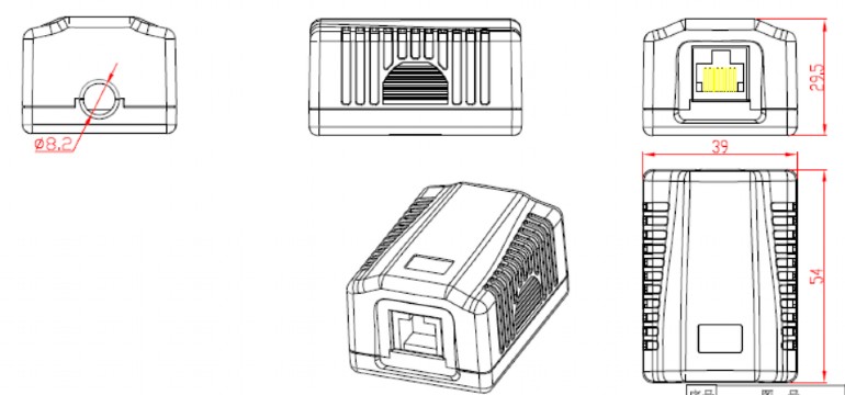 CABLEXPERT CAT5E UTP SINGLE PORT SURFACE MOUNT BOX