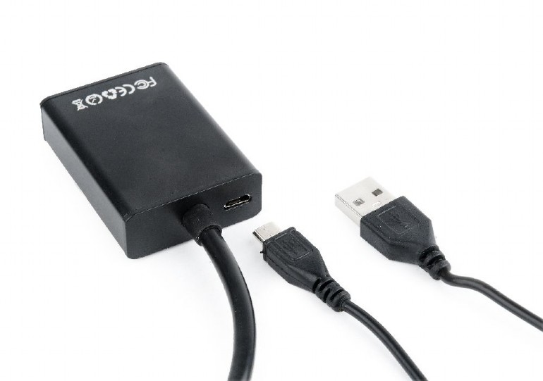 CABLEXPERT VGA TO HDMI ADAPTER CABLE 0,15M BLACK