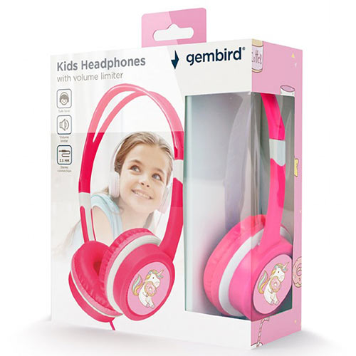 GEMBIRD KIDS HEADPHONES WITH VOLUME LIMITER PINK