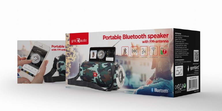 GEMBIRD PORTABLE BLUETOOTH SPEAKER WITH ANTENNA CAMO