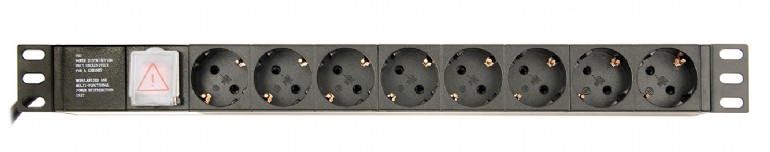 ENERGENIE PDU 8 SCHUKO SOCKETS 1U 10A C14 PLUG 3M
