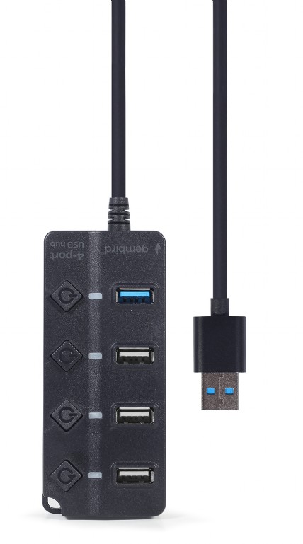 GEMBIRD 4-PORT USB HUB (1XUSB3.1+3XUSB2.0) WITH SWITCHES