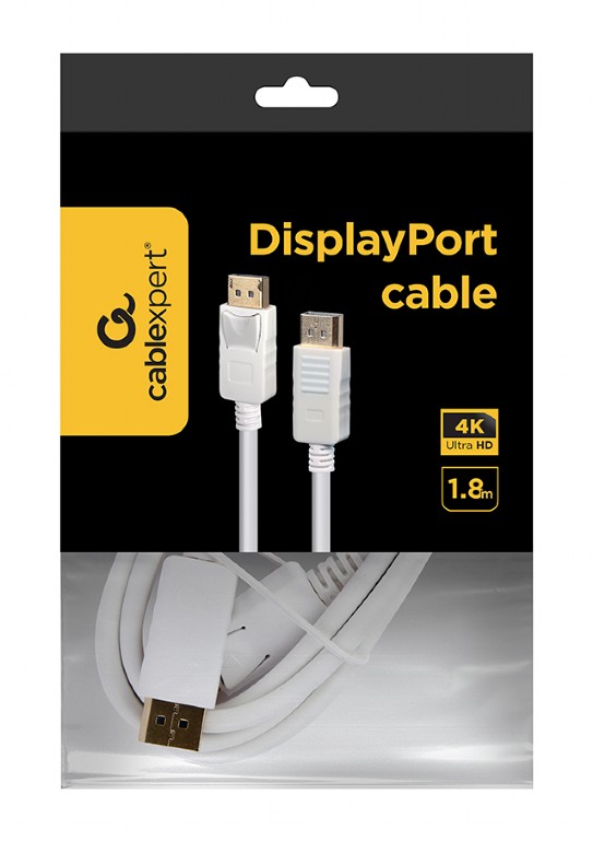 CABLEXPERT DISPLAY PORT DIGITAL INTERFACE CABLE 1,8m WHITE