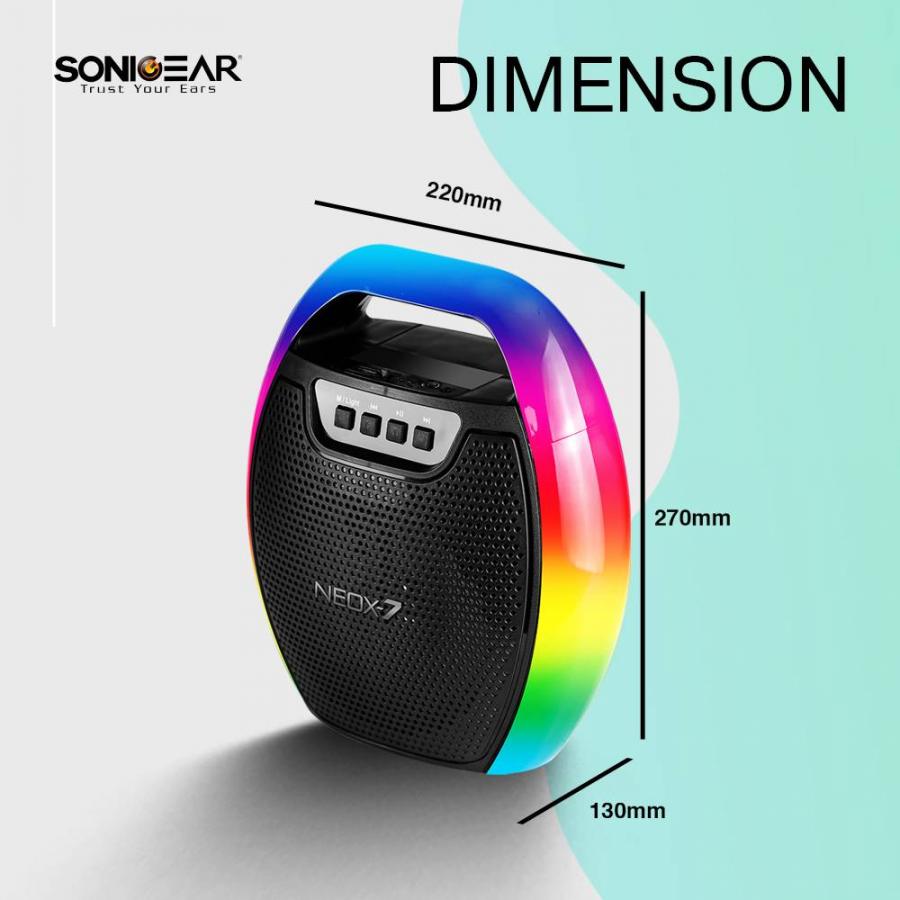 SONIC GEAR PORTABLE TWS BT/USB/FM SPEAKER RGB EFFECTS