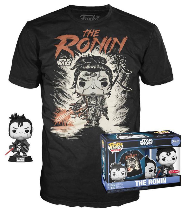 Funko Pop!  Tee (Adult): Disney Star Wars Visions - The Ronin (Special Edition) Bobble-Head Vinyl Figure and T-Shirt (M)