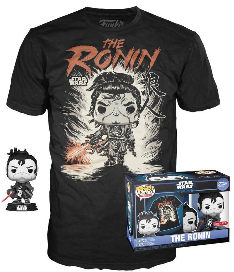 Funko Pop!  Tee (Adult): Disney Star Wars Visions - The Ronin (Special Edition) Bobble-Head Vinyl Figure and T-Shirt (L)