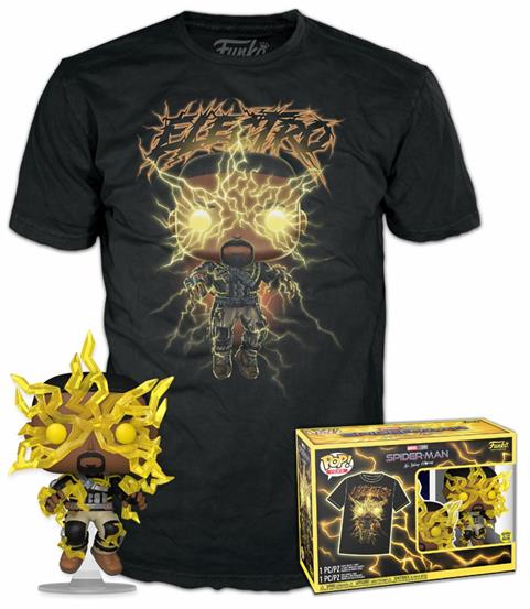 Funko Pop!  Tee (Adult): Marvel Spider-Man No Way Home S3 - Electro (Glows in the Dark) Vinyl Figure  T-Shirt (S)