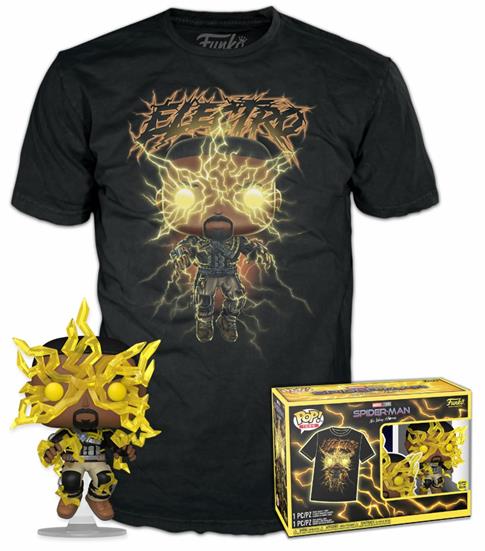 Funko Pop!  Tee (Adult): Spider-Man No Way Home S3 - Electro (Glows in the Dark) Vinyl Figure  T-Shirt (M)