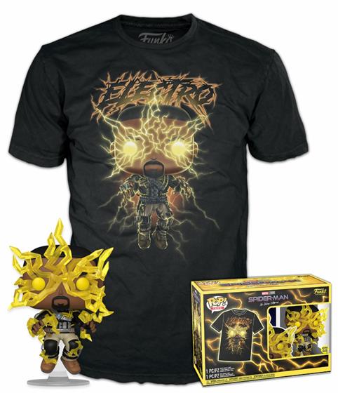 Funko Pop!  Tee (Adult): Spider-Man No Way Home S3 - Electro (Glows in the Dark) Vinyl Figure  T-Shirt (L)