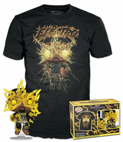 Funko Pop!  Tee (Adult): Marvel Spider-Man No Way Home S3 - Electro (Glows in the Dark) Vinyl Figure  T-Shirt (XL)