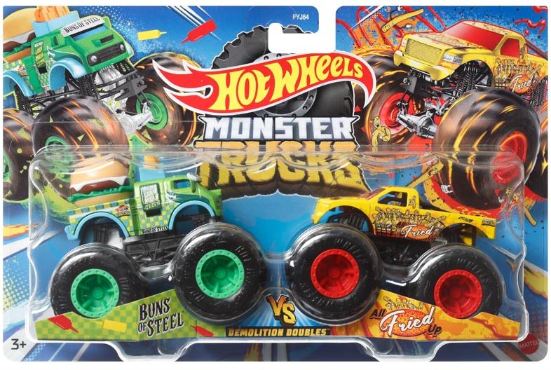 Mattel Hot Wheels Monster Trucks: Demolition Doubles - Bins of Steel VS All Fried up (HLT64)