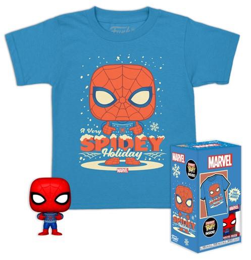 Funko Pocket Pop!  Tee (Child): Marvel - Holiday Spiderman Vinyl Figure  T-Shirt (XL)