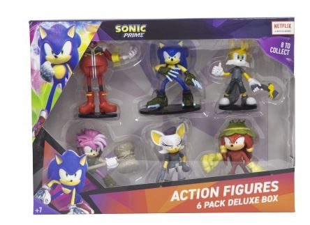P.M.I. Sonic Prime - 6 Pack Deluxe Box (S1) Action Figures (7.5cm) (Random) (SON6070)