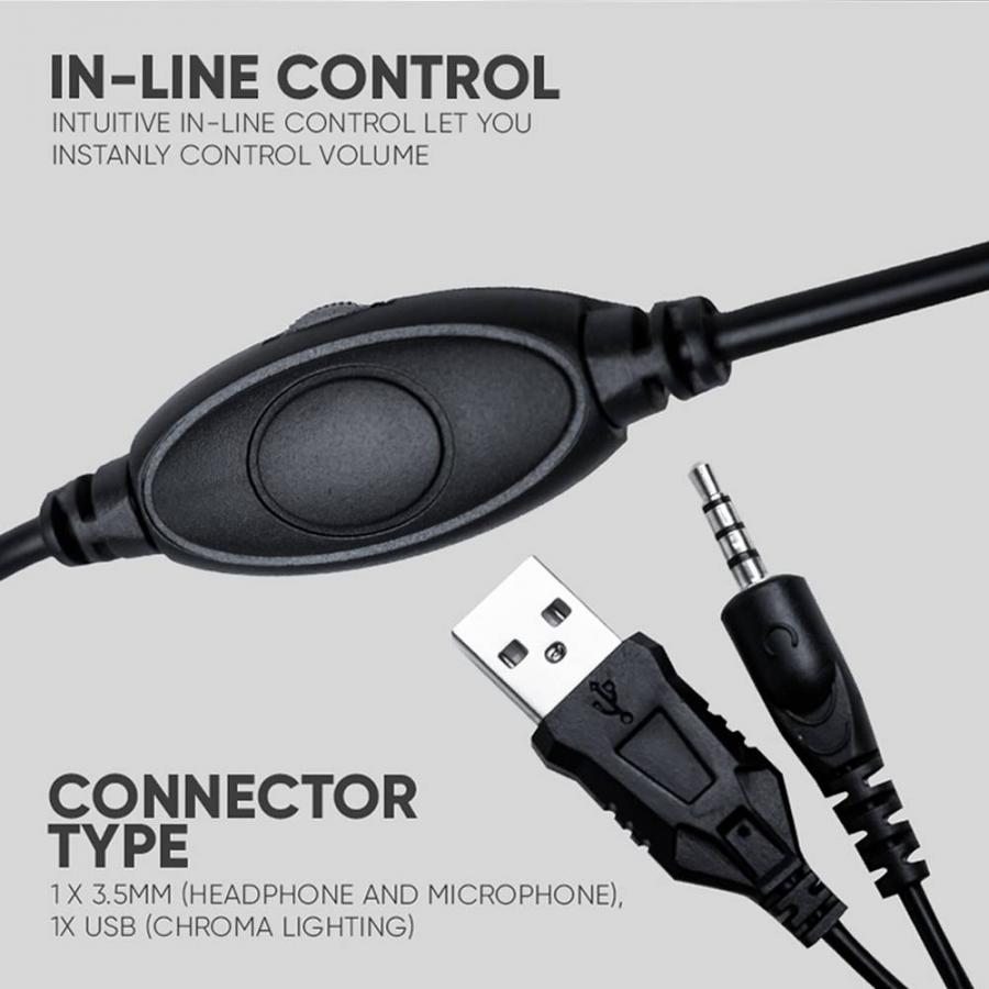 ARMMAGGEDDON GAMING HEADSET RGB 2.1 PULSE 1 CHROMA WHITE