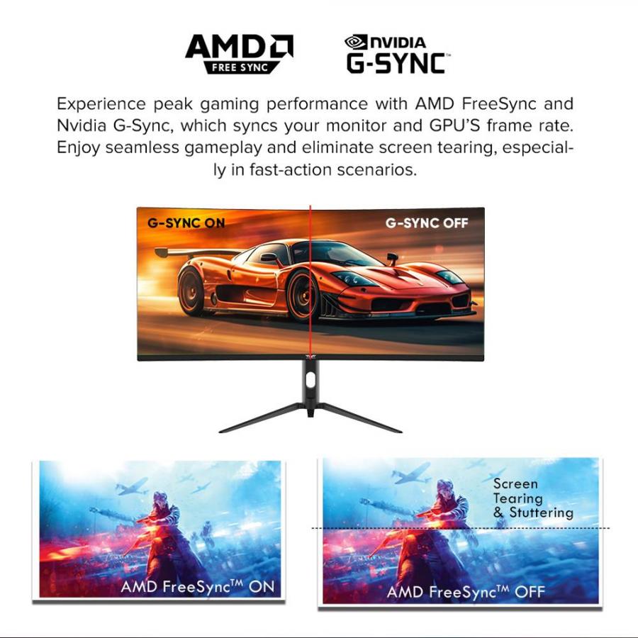 ARMAGGEDDON CURVED ULTRA WIDE GAMING MONITOR 34' PIXXEL+ XTREME SERIES SUPER G180 G-SYNC BLACK