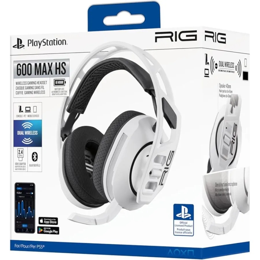 PS5 NACON RIG HEADSET WIRELESS & BLUETOOTH 600 MAX HS WHITE
