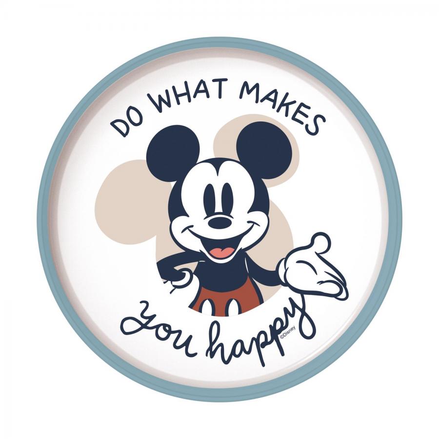Stor: Mickey Mouse Full Of Smiles - Non Slip Bicolor Premium Plate  (10493)
