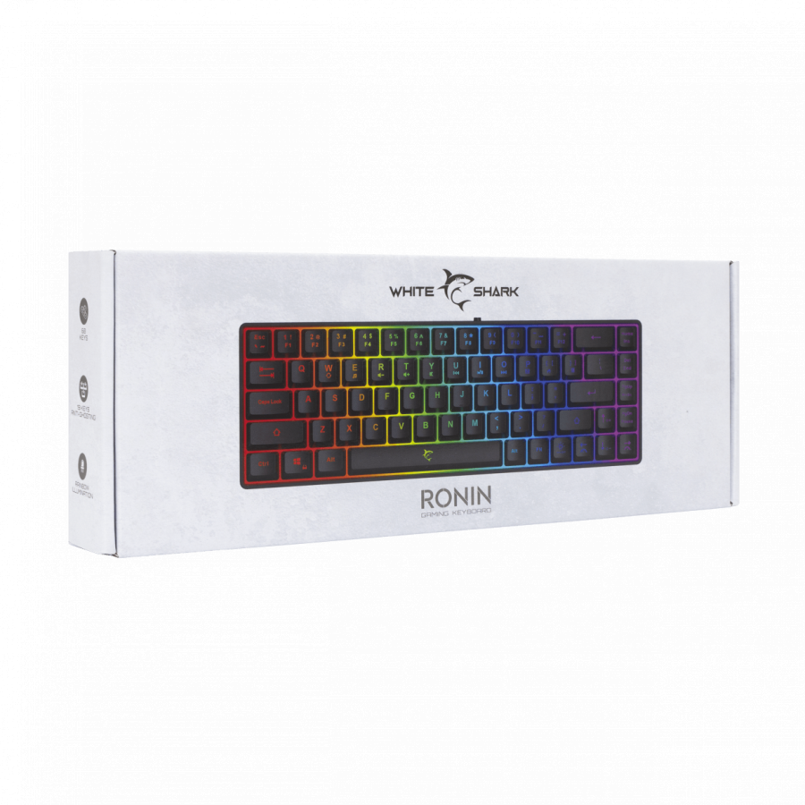 WHITE SHARK RGB GAMING MEMBRANE KEYBOARD RONIN BLACK