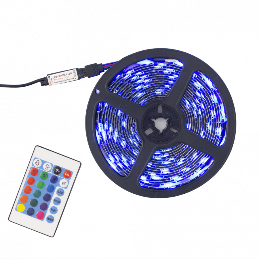 WHITE SHARK RGB LED STRIP + IR REMOTE HELIOS 3M