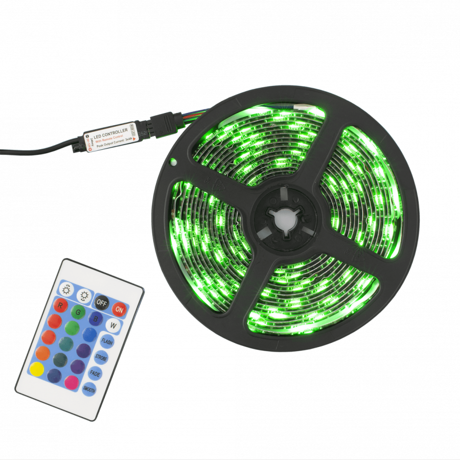 WHITE SHARK RGB LED STRIP + IR REMOTE HELIOS 3M