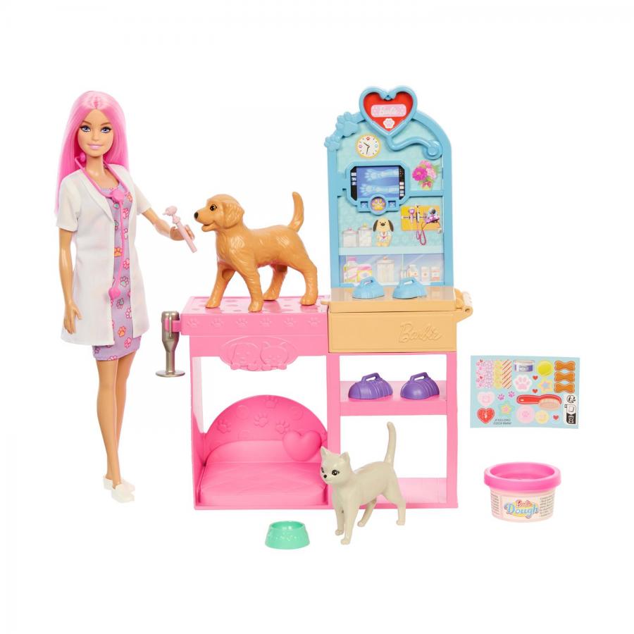 Mattel Barbie: Barbie Fast Cast Veterinarian Clinic Doll and Accessories (JFX93)