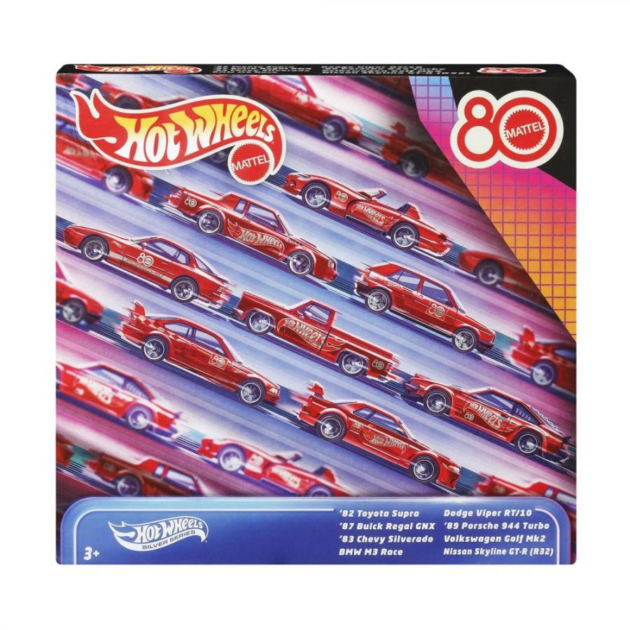 Mattel Hot Wheels: Silver Series Mattel 80 Years Anniversary - Set of 8 Vehicles (JGK09)
