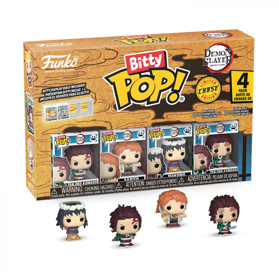 Funko Bitty Pop! 4-Pack: Demon Slayer- Tanjiro Kamado, Sabito, Makomo, Mystery Bitty Pop! Vinyl Figures