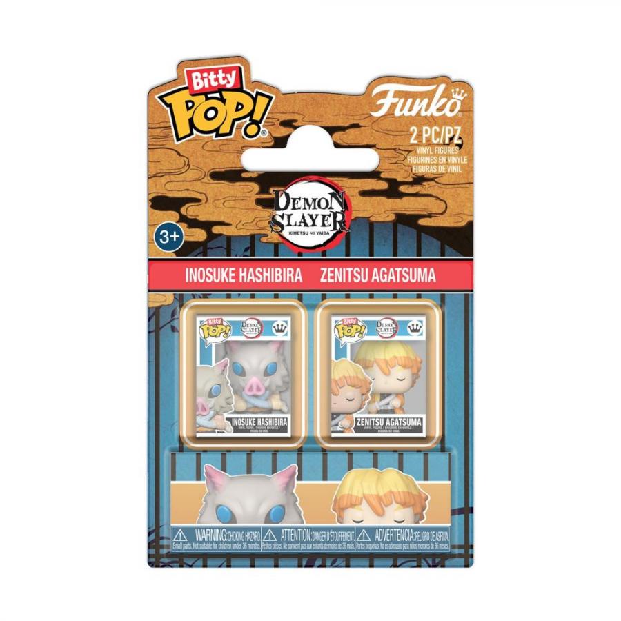 Funko Bitty Pop! 2-Pack: Demon Slayer - Inosuke Hashibira & Zenitsu Agatsuma Vinyl Figures