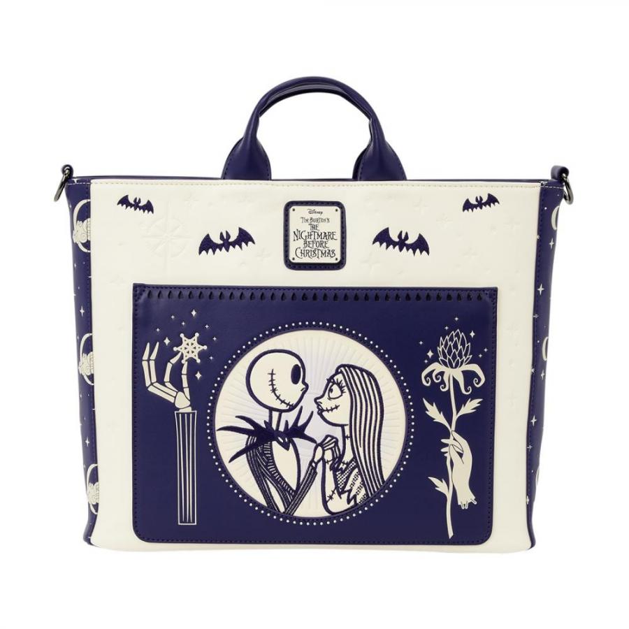 Loungefly Disney: The Nightmare Before Christmas - Jack Skellington & Sally Night Sky Convertible Backpack & Tote Bag (WDTB3488)