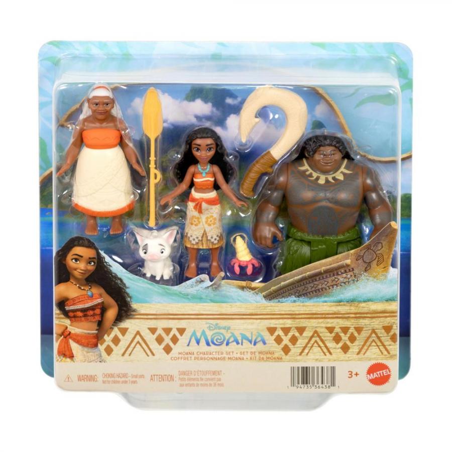 Mattel Disney Dolls: Disney Vaiana Small Dolls - Disney Vaiana Mini Dolls Set with 4 Characters (JLN21)