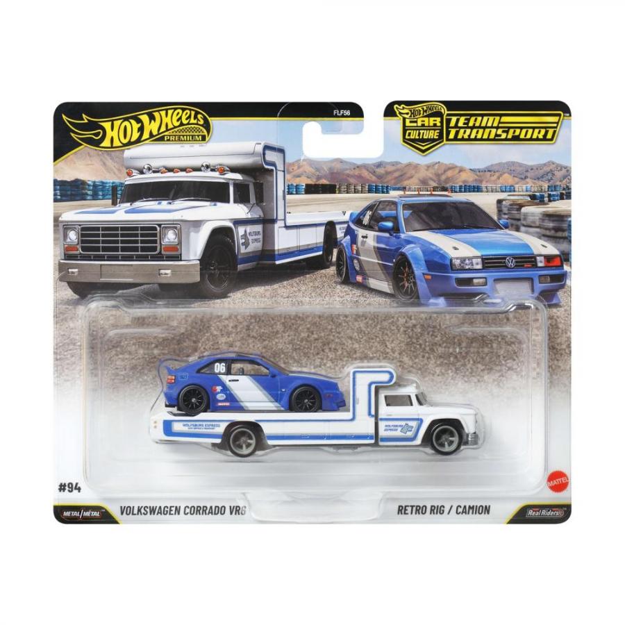 Mattel Hot Wheels Premium: Car Culture Team Transport - Volkswagen Corrado VR6 & Retro Rig / Camion Vehicles (JHX95)