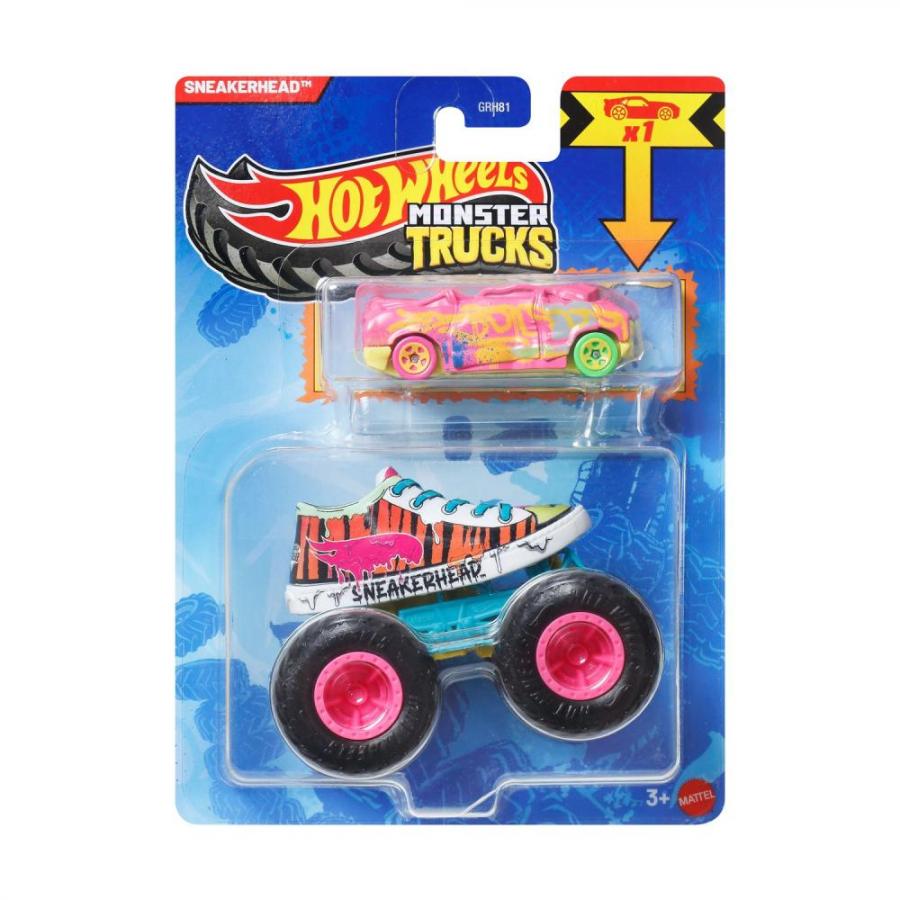 Mattel Monster: Trucks Vehicle With Small Car – Hw Mt Die-Cast & Truck 7 (JJT58)