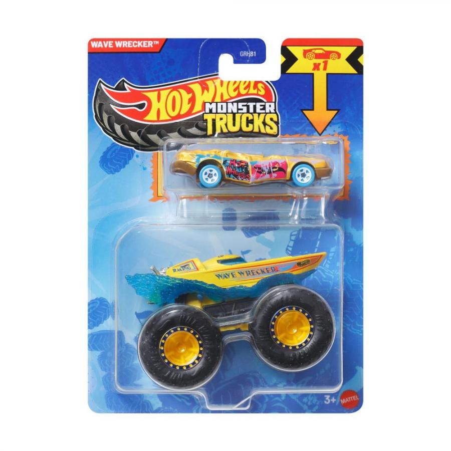 Mattel Monster: Trucks Vehicle With Small Car – Hw Mt Die-Cast & Truck 11 (JJT62)
