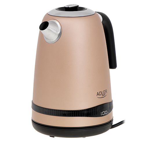 ADLER 1,7L STEEL ELECTRIC KETTLE WITH LCD AND TEMPERATURE CONTROL GOLD