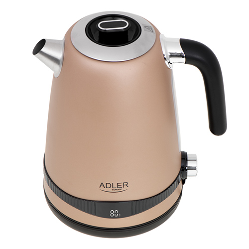 ADLER 1,7L STEEL ELECTRIC KETTLE WITH LCD AND TEMPERATURE CONTROL GOLD