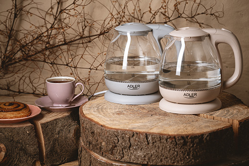 ADLER ELECTRIC GLASS KETTLE 1L CREAM