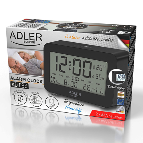 ADLER ALARM CLOCK BLACK