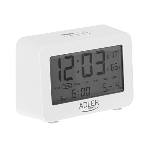 ADLER ALARM CLOCK WHITE