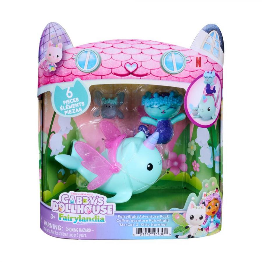 Spinmaster Gabby's Dollhouse: Fairylandia - MerCat & Kitty Narwhal Fairyflight Adventure Pack (20157354)
