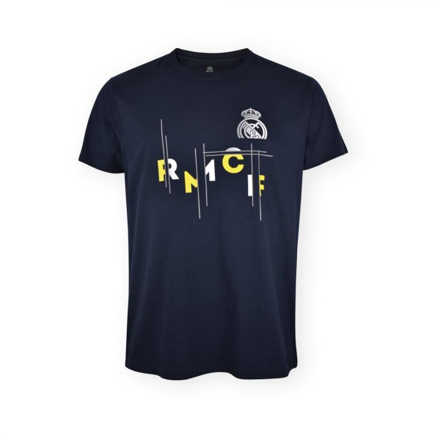 Real Madrid CF Official T-Shirt – Navy 'RMCF' Graphic Print – Size M (RM1CE113)