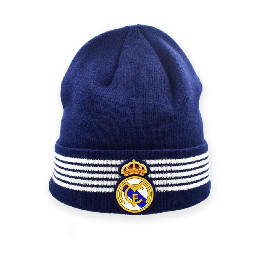 Real Madrid CF Official Beanie – Navy Striped Cuff – Size U (RM5GO26)