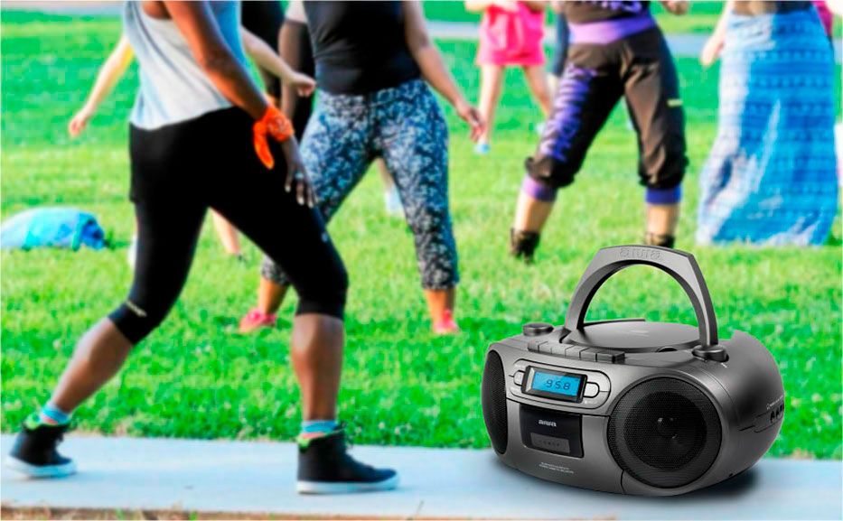 AIWA PORTABLE CD/MP3/USB/TAPE/BT WITH FM PLL RADIO BLACK