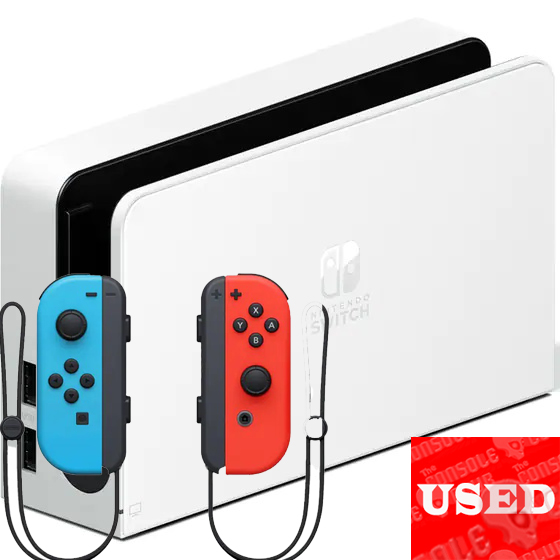 Nintendo Switch OLED Model Red/Blue Joy-Con White Dock UNBOXED