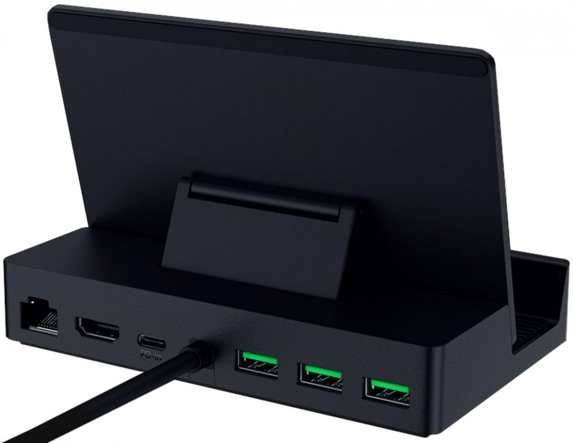 Razer Handheld Dock Chroma - Steam Deck, Switch 2, Smartphones, Tablets - USB C/USB A/HDMI/GbE/100W