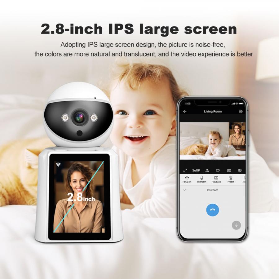 SRIHOME VIDEO CALLING SMART CAMERA 4MP WITH 2.8' DISPLAY SCREEN