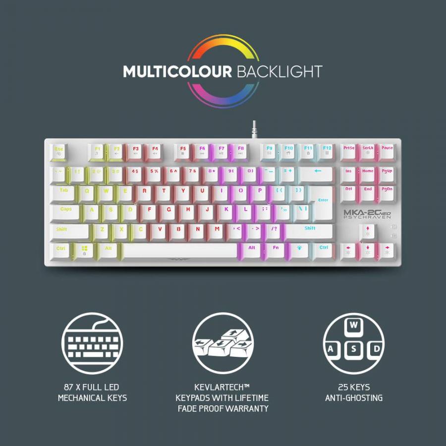 ARMAGGEDDON MECHANICAL KEYBOARD MKA-2C NEO WHITE TACTILE BROWN SWITCH
